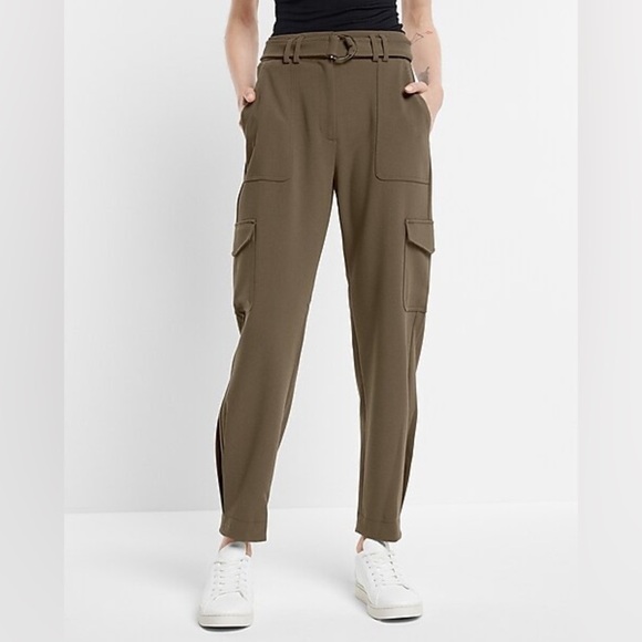 Express Super High Waisted Belted Cargo Pant - Picture 9 of 16